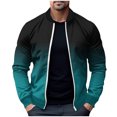 thumbnail image 1 of yillto Lightweight Coat for Men Gradient Full Zipper Causal Elastic Waistband Jackets with Pockets, 1 of 4