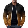 thumbnail image 1 of yillto Lightweight Coat for Men Gradient Full Zipper Causal Elastic Waistband Jackets with Pockets, 1 of 4