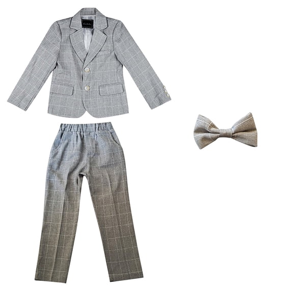 yillto Little Boys Suits for Kids Wedding Outfit Boy Formal Suits 3 Piece Slim Dresswear Clothes Set
