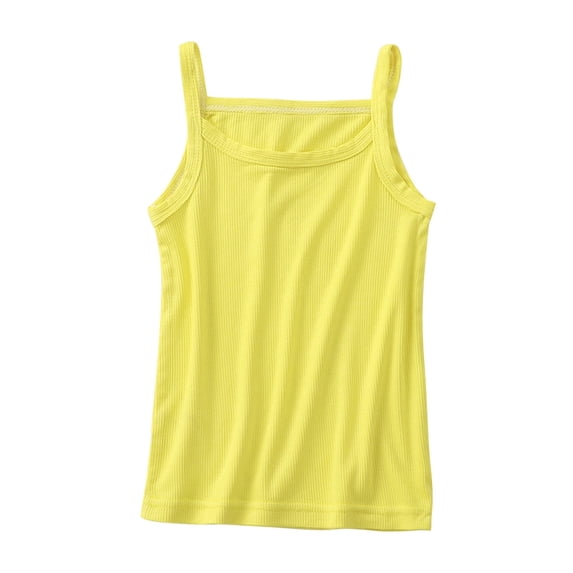 yillto Little Girls Basic Tank Top Sleeveless Square Neck Summer Cami Undershirts for Toddler Kids