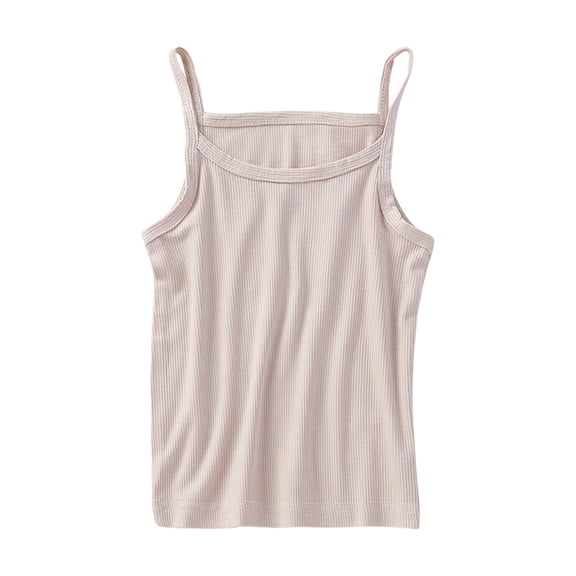 yillto Little Girls Basic Tank Top Sleeveless Square Neck Summer Cami Undershirts for Toddler Kids