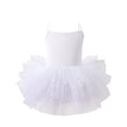 thumbnail image 1 of yillto Little Girls Camisole Dance Leotard with Mesh Layers Dress Gymnastics Training Bodysuit Outfit, 1 of 2