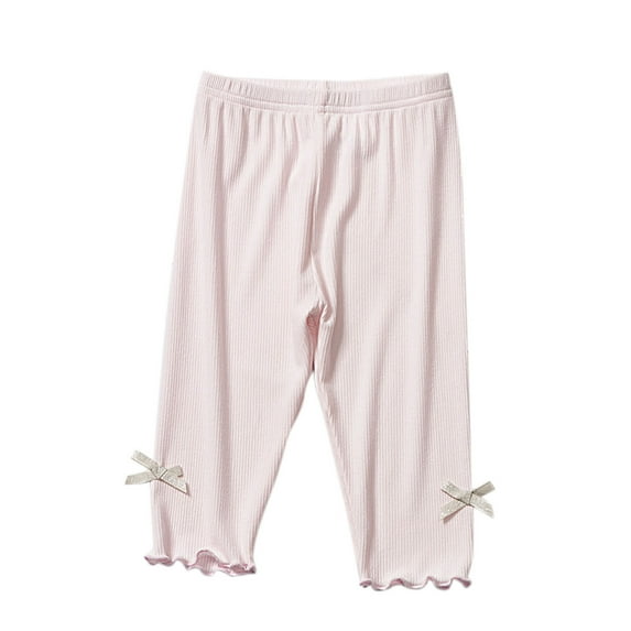 Maean Little Girls Capri Leggings Lounge Pant Lightweight Soft Comfy Bottom Pants for Girl 2-12 Years