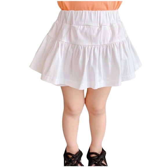 yillto Little Girls Cotton Skirts Causal High Waist Pleated Flared Tennis Skater Athletic Uniform Skirt