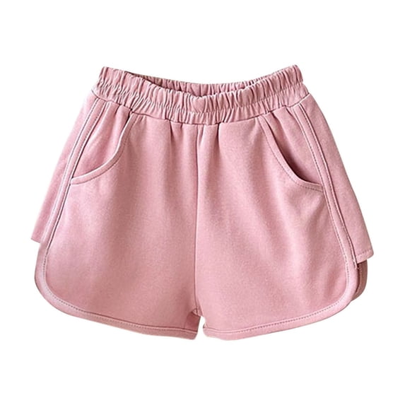 yillto Little Girls Cotton Sweat Shorts Elastic Waist Loose Causal Activewear Jogger Shorts Sweatshort