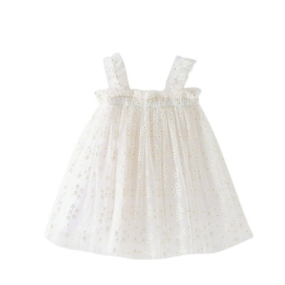 yillto Little Girls Dress Summer Sleeveless Layered Tiered Flowy Dresses Toddler Girl Mesh Clothes