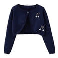thumbnail image 1 of yillto Little Girls Long Sleeve Cardigan Round Neck Ribbed Knitted Kids Girl Lightweight Coat, 1 of 6
