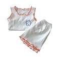 thumbnail image 1 of yillto Little Girls Lounge Sets Sleeveless Tops and Sleepwear Shorts Soft Comfy Summer Clothes 2 Piece, 1 of 3