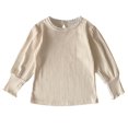 thumbnail image 1 of yillto Little Girls Shirts Mock Neck Lace Hem Pullover Long Sleeve Ribbed Tops Kids Girl Cute Shirt, 1 of 3