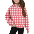 thumbnail image 1 of yillto Little Girls Sweatshirts Quarter Zipper Pullover Crop Tops for Girl Long Sleeve Sweatshirt, 1 of 5
