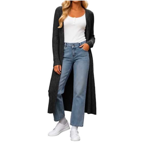 yillto Long Cardigan Sweaters for Women Open Front Coat Long Sleeve Soft Knit Oversized Casual Fall Winter Office