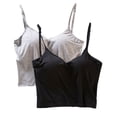 thumbnail image 1 of yillto Longline Sports Bra for Women Thin Straps Adjustable Workout Tank Tops Yoga Padded Camisole 2 Pack, 1 of 7