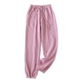 thumbnail image 1 of yillto Lounge Pajama Pants for Women Elastic Waist Drawstring Straight Pants Comfy Soft Pocket Pajama Pants, 1 of 3