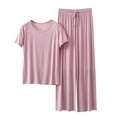 thumbnail image 1 of yillto Lounge Sets for Women's Short Sleeve Tops and Long Pants Soft Comfy Pajamas Set 2 Piece Outfits, 1 of 3