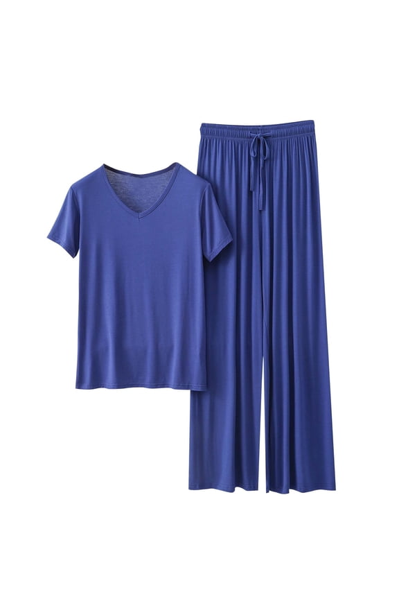 Lounge Sets for Women's Short Sleeve Tops and Long Pants Soft Comfy Pajamas Set 2 Piece Outfits