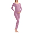 thumbnail image 1 of yillto Maternity Thermal Underwear Set Base Layer Tops and Bottom Pajamas for Pregnant Women M-3XL, 1 of 7