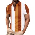 thumbnail image 1 of yillto Men Big and Tall Golf Shirts Collared Button Neck Short Sleeve Color Block Casual Tee Summer Tshirts, 1 of 5