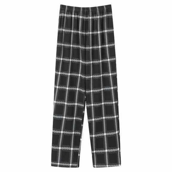 yillto Men Big and Tall Plaid Pjs Pant Loungewear Bottoms Pajamas Pants Elastic Waist with Pockets L-5XL