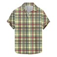 thumbnail image 1 of yillto Men Big and Tall Shirts Button down Short Sleeve Summer Beach Vacation Lightweight Plaid Tee, 1 of 5