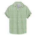 thumbnail image 1 of yillto Men Big and Tall Shirts Button down Short Sleeve Summer Beach Vacation Lightweight Plaid Tee, 1 of 5