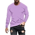 thumbnail image 1 of yillto Men Big and Tall Shirts Long Sleeve Basic Plain Tee Casual Crewneck Loose Solid Color Tshirts S-5XL, 1 of 5