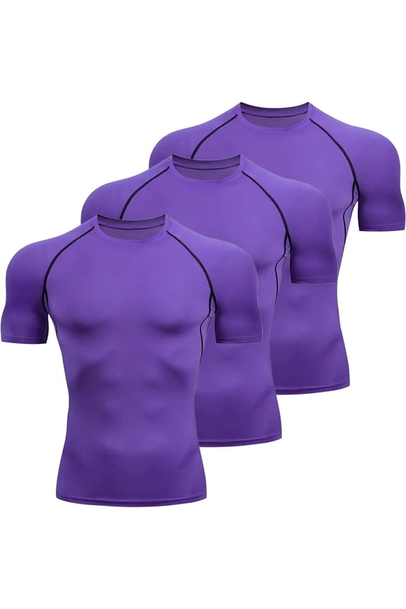 Men Big and Tall Top Mock Neck Short Sleeve Shirts 3 Pack Undershirt Pullover Solid Color Tshirts