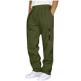 thumbnail image 1 of yillto Men Cargo Pants Big and Tall Sweatpants Straight Leg Casual Loose Elastic Waist Pants with Pockets, 1 of 6