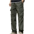 thumbnail image 1 of yillto Men Cargo Pants Big and Tall Sweatpants Straight Leg Casual Loose Elastic Waist Pants with Pockets, 1 of 3