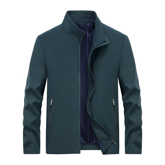 yillto Men Casual Business Jackets Full Zipper Lightweight Outwear Work Office Dress Coat with Pockets