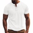 thumbnail image 1 of Maean Men Cotton Linen Shirt Short Sleeve Crew Neck Lightweight Summer Loose Casual Dressy Tshirts, 1 of 6
