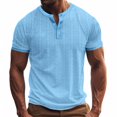 thumbnail image 1 of Maean Men Cotton Linen Shirt Short Sleeve Crew Neck Lightweight Summer Loose Casual Dressy Tshirts, 1 of 6