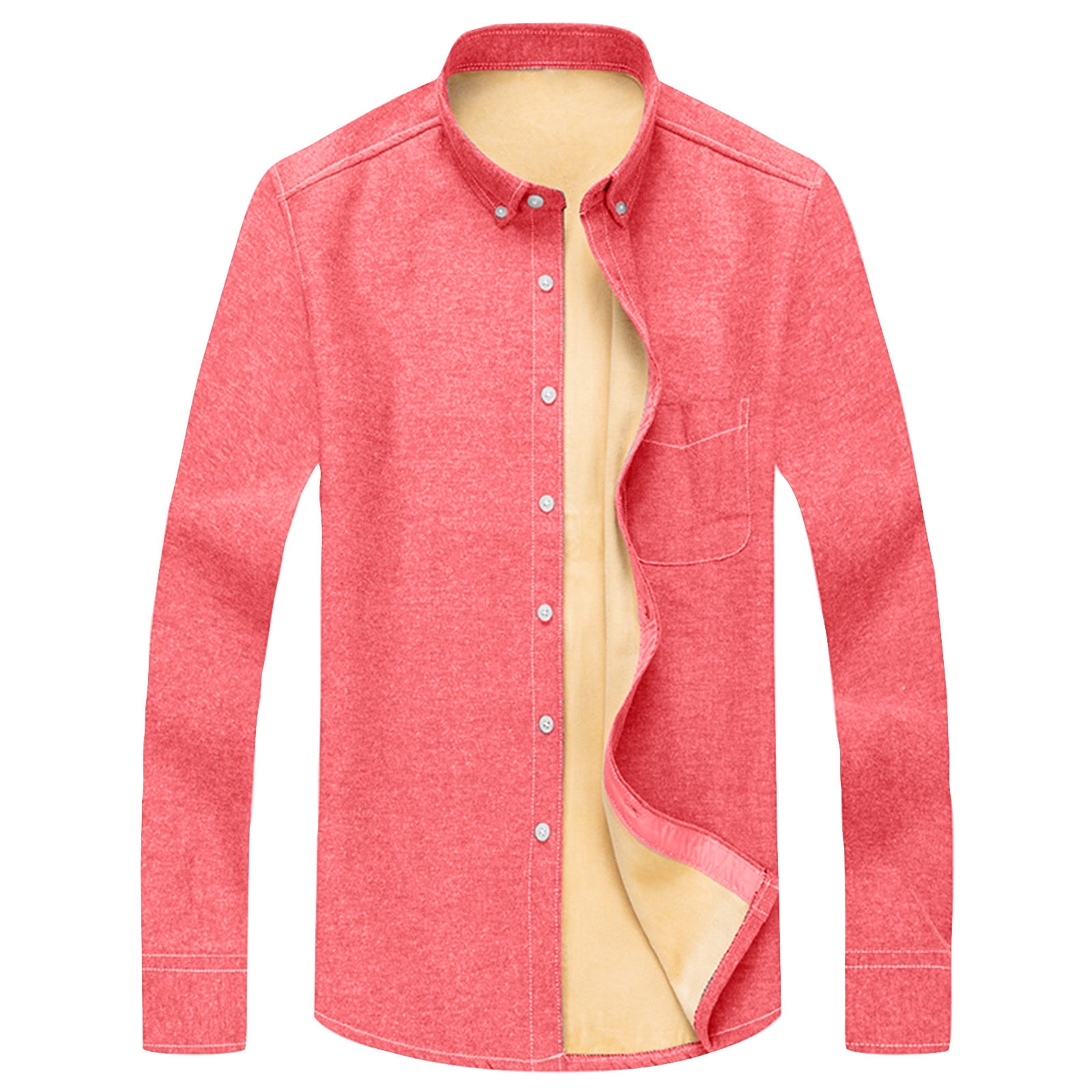 Warm Fleece Lined Striped Shirt