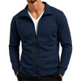 thumbnail image 1 of yillto Men Jackets Collared Zip up Lightweight Casual Business Coat Fitting Big and Tall Jacket, 1 of 5