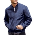 thumbnail image 1 of yillto Men Jackets Collared Zip up Lightweight Casual Business Coat Regular Fitting Big and Tall Jacket, 1 of 3