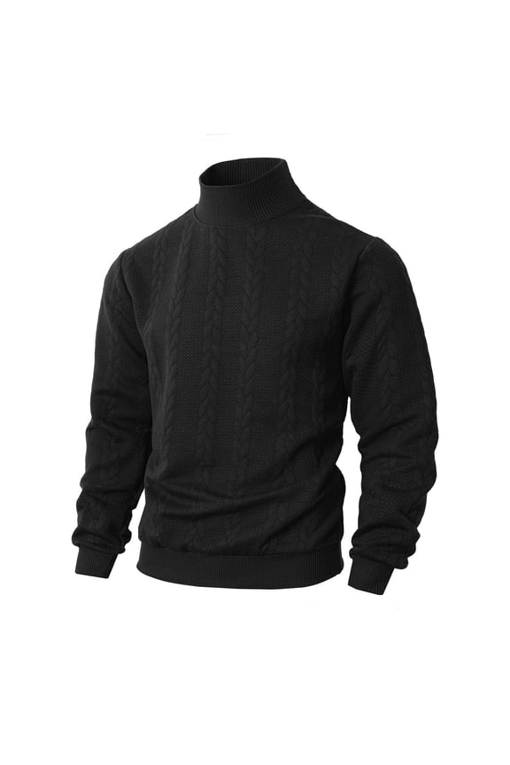 Men Mock Neck Sweaters Turtleneck Pullover Long Sleeve Sweater Soft Knit Fall Casual Clothes