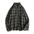 thumbnail image 1 of yillto Men Plaid Shirts Long Sleeve Button down Collared Causal Shirt Regular Fitting Mens Tops, 1 of 3