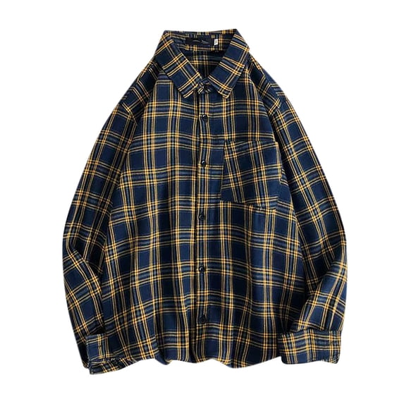 yillto Men Plaid Shirts Long Sleeve Button down Collared Causal Shirt Regular Fitting Mens Tops