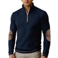 thumbnail image 1 of yillto Men Quarter Zip Sweater Tops Mock Neck Pullover Ribbed Knit Long Sleeve Fall Winter Clothes, 1 of 7