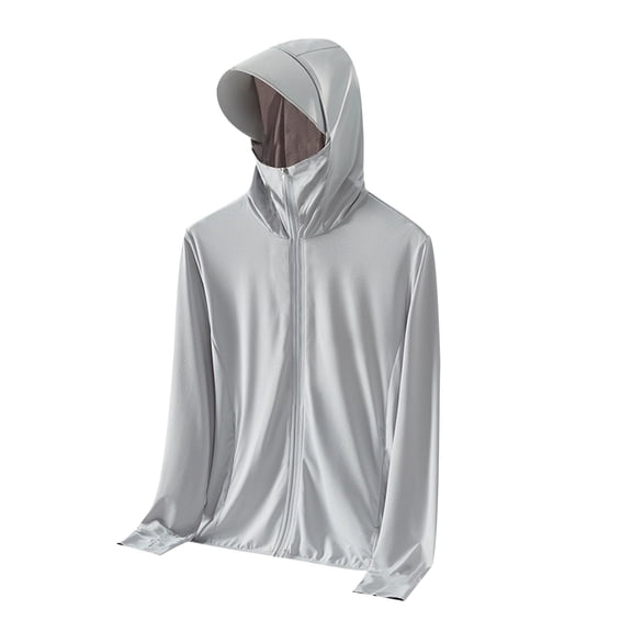 yillto Men Shirts Sun Protection Lightweight Jacket Clothing Fishing Hiking Hoodie Zipper Shirts for Mens