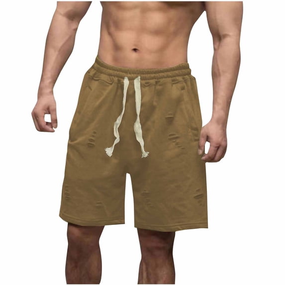 Maean Men Sweat Short Loose Elastic Waist Drawstring Summer Casual Jogger Running Shorts with Pockets