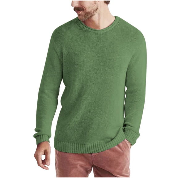 yillto Men Sweater Lightweight Crew Neck Long Sleeve Pullover Top Soft Knit Fall Winter Warm Sweaters