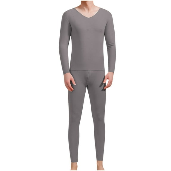 yillto Men Thermal Underwear Set Soft Long Pant Set 2 Piece Warm Base Layer Top for Cold Weather L-4XL