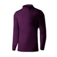 thumbnail image 1 of yillto Men Turtleneck Long Sleeve Shirts Cotton Slim Fitting Basic Tops Pullover Bottom Lightweight Top, 1 of 2