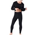 thumbnail image 1 of yillto Men Underwear Thermal Set Big and Tall Base Layer 2 Piece Crewneck Tops Bottom Leggings Pants, 1 of 6