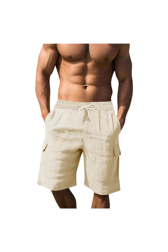 Men's Big and Tall Cargo Shorts 5 Inch High Waist Loose Summer Causal Shorts with Pockets