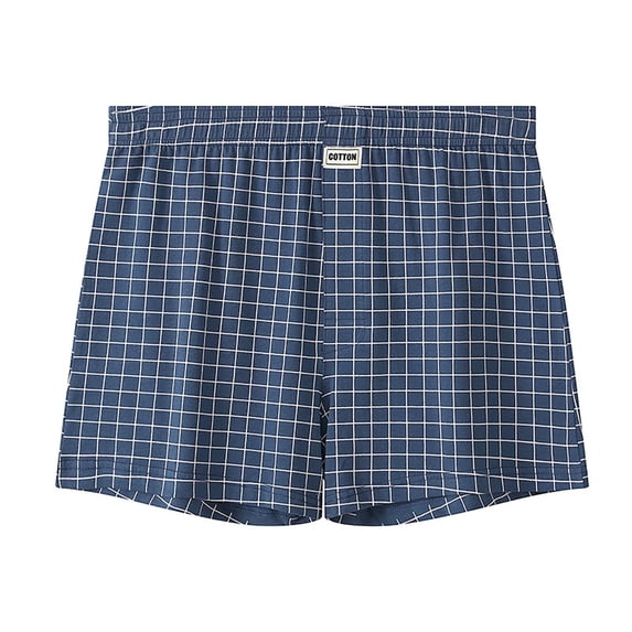 yillto Men's Big and Tall Cotton Boxer Elastic Waist Comfy Breathable Underwear Plaid Pjs Shorts