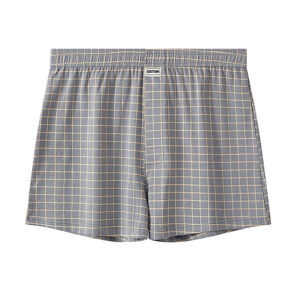 yillto Men's Big and Tall Cotton Boxer Elastic Waist Comfy Breathable Underwear Plaid Pjs Shorts