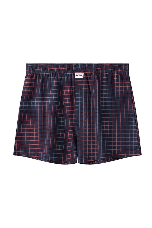 Men's Big and Tall Cotton Boxer Elastic Waist Comfy Breathable Underwear Plaid Pjs Shorts