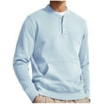 thumbnail image 1 of yillto Men's Big and Tall Sweatshirt with Pockets Long Sleeve Button Pullover Top Trendy Baggy Sweatshirt, 1 of 5
