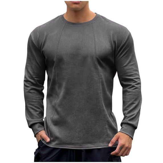 yillto Men's Casual Long Sleeve Shirts Lightweight Quick Dry Workout Running Athletic Comfy T-Shirts